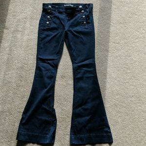Express sz 8 Mid Rise Bell Flare Navy Blue